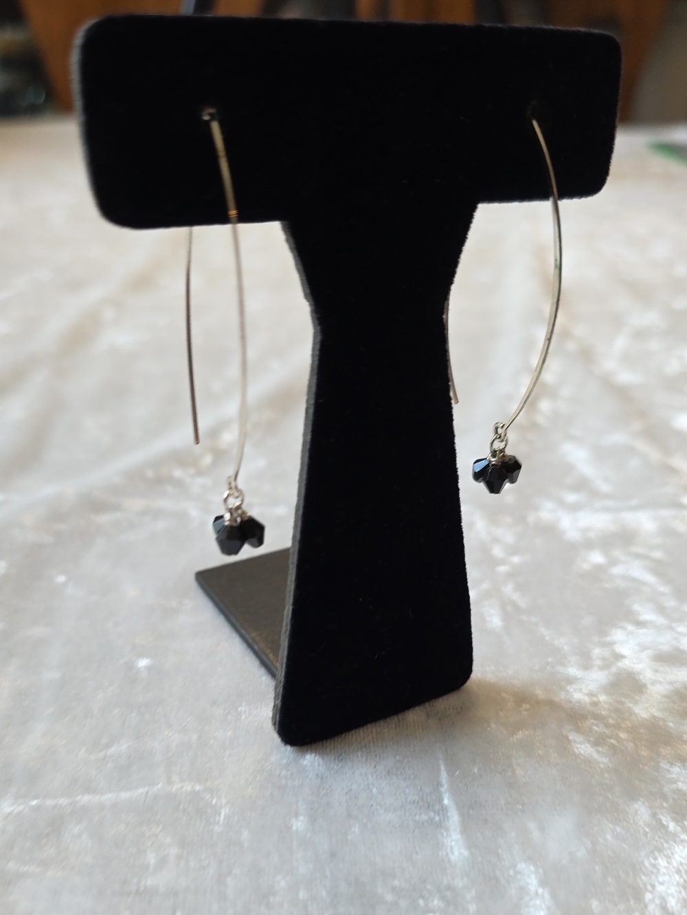 Silpada Retired Social Gathering Black Obsidian Wire Boho Lightweight Earrings